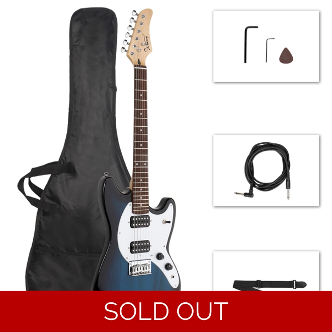 product Image for Glarry Full Size 6 String H-H Pickups GMF Electric Guitar Blue